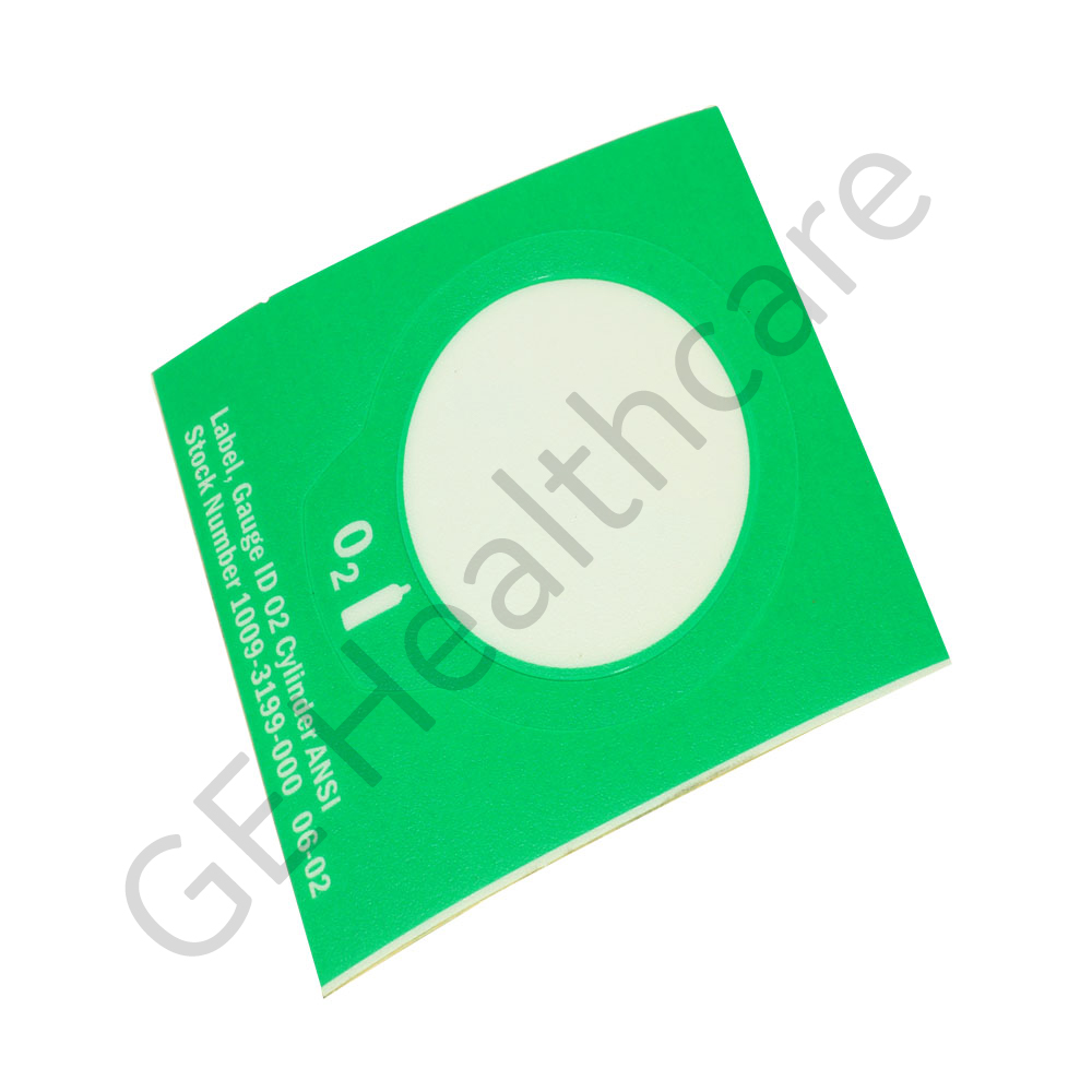 Label Gauge ID Green/White Oxygen Cylinder ANSI Label Gauge ID Green/White Oxygen Cylinder ANSI