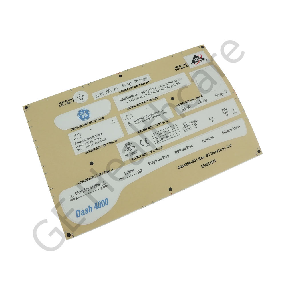 Label Kit DASH 4000 English Label Kit DASH 4000 English