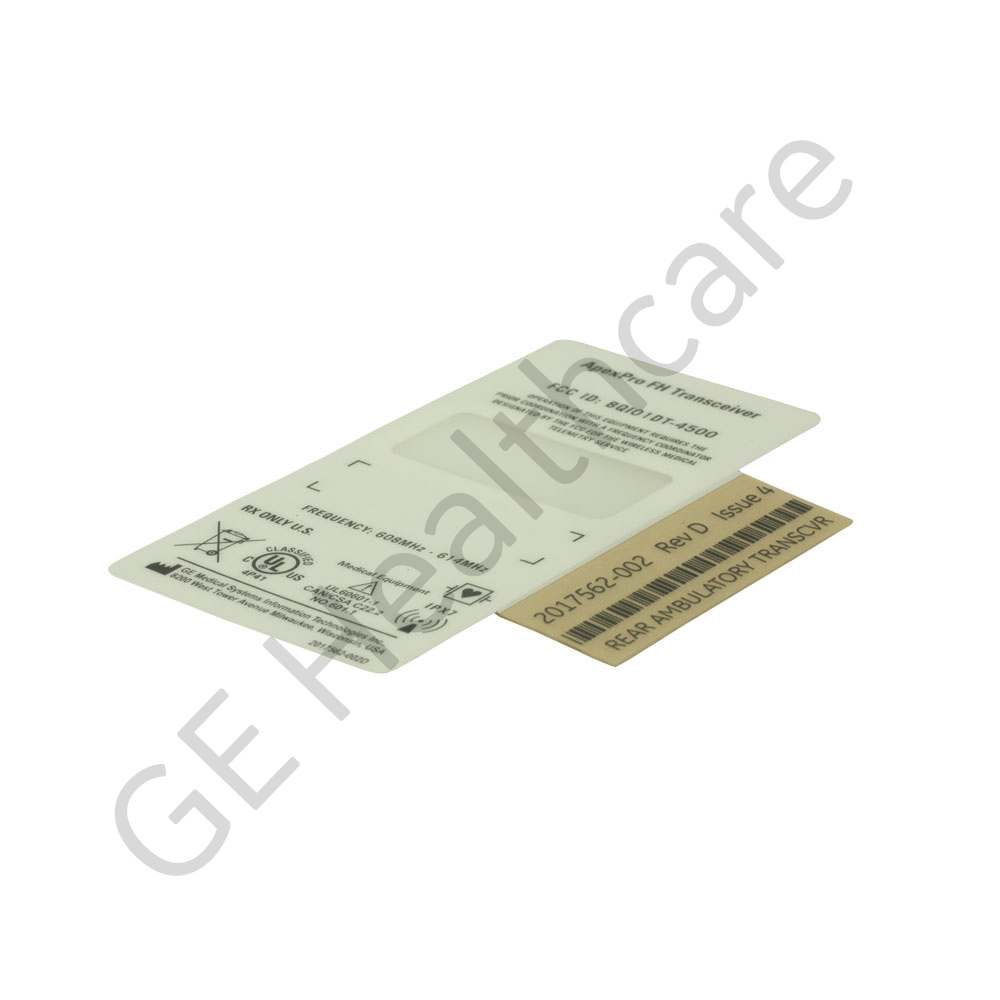 ApexPro FH Transceiver Rear Label ApexPro FH Transceiver Rear Label